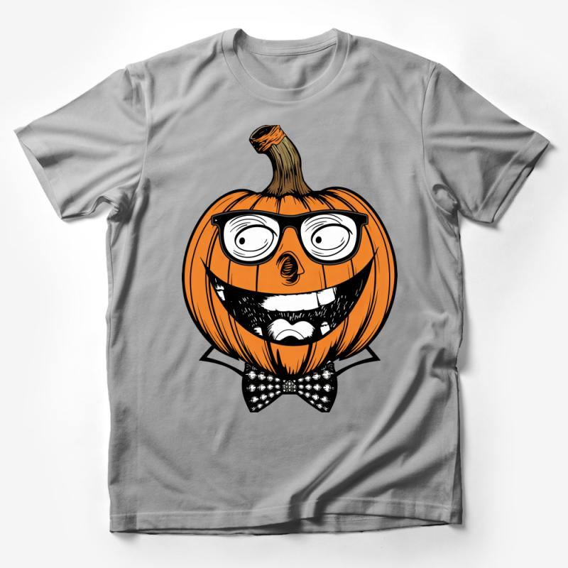 Geeky Pumpkin T-Shirt, Nerd Halloween Costume Tee, Quirky Jack-O-Lantern Shirt, Funny Autumn Geek Chic Apparel Male T-Shirt