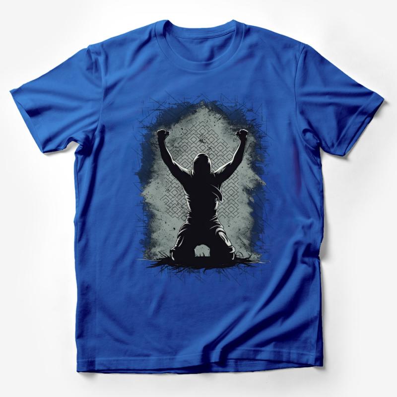 Abstract Silhouette Power Pose T-Shirt, Inspirational Graphic Tee, Unisex Modern Art Shirt, Bold Statement Top Male T-Shirt