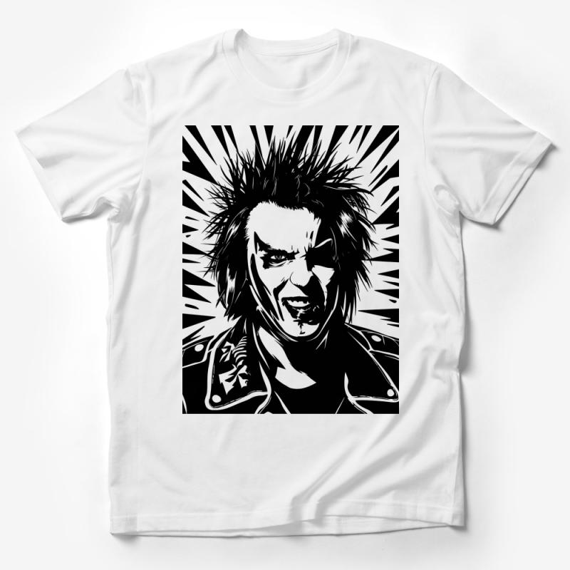 Punk Rock Legend Graphic Tee, Unisex T-Shirt, Bold Black and White Design, Music Icon Apparel, Street Style Clothing Male T-Shirt