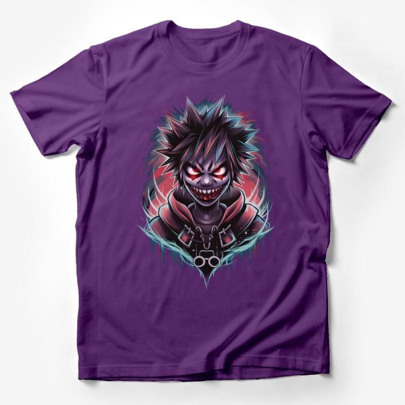 Men's Graphic Tee, Punk Rock Monster T-Shirt, Cool Red and Blue Artwork, Edgy Streetwear, Unique Urban Fashion, Cotton Unisex Shirt Male T-Shirt