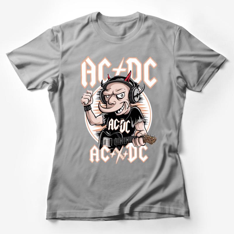 ACDC Inspired Rock Music Devil Cartoon Graphic T-Shirt, Vintage Band Tee, Unisex Casual Shirt Female T-Shirt