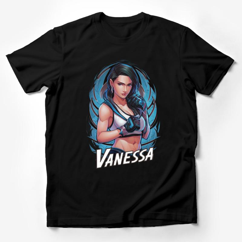 Women's Boxing Tee, Athletic Fit T-Shirt, Vanessa Martial Arts Inspired Design, Sporty Fashion Top Male T-Shirt