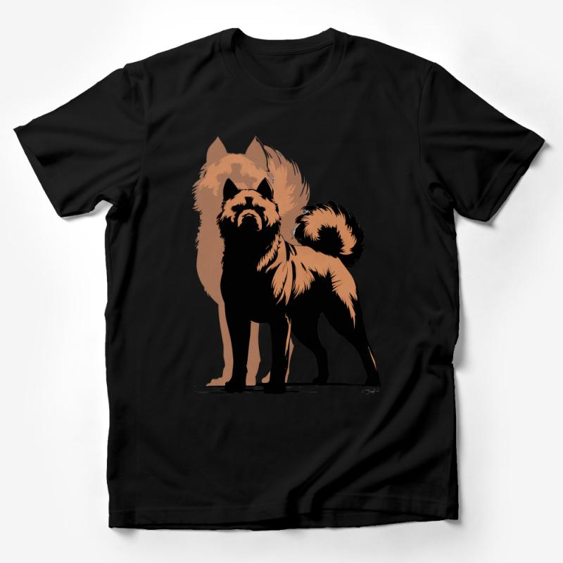 Akita Inu Dog Silhouette Graphic Tee, Unisex T-shirt, Canine Lover Gift, Pet Enthusiast Casual Wear, Animal Outline Cotton Top Male T-Shirt