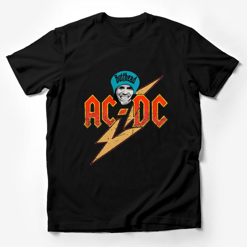 Vintage AC/DC Band T-Shirt, Classic Rock Music Tee, Butthead Graphic Print, Unisex Adult Apparel Male T-Shirt