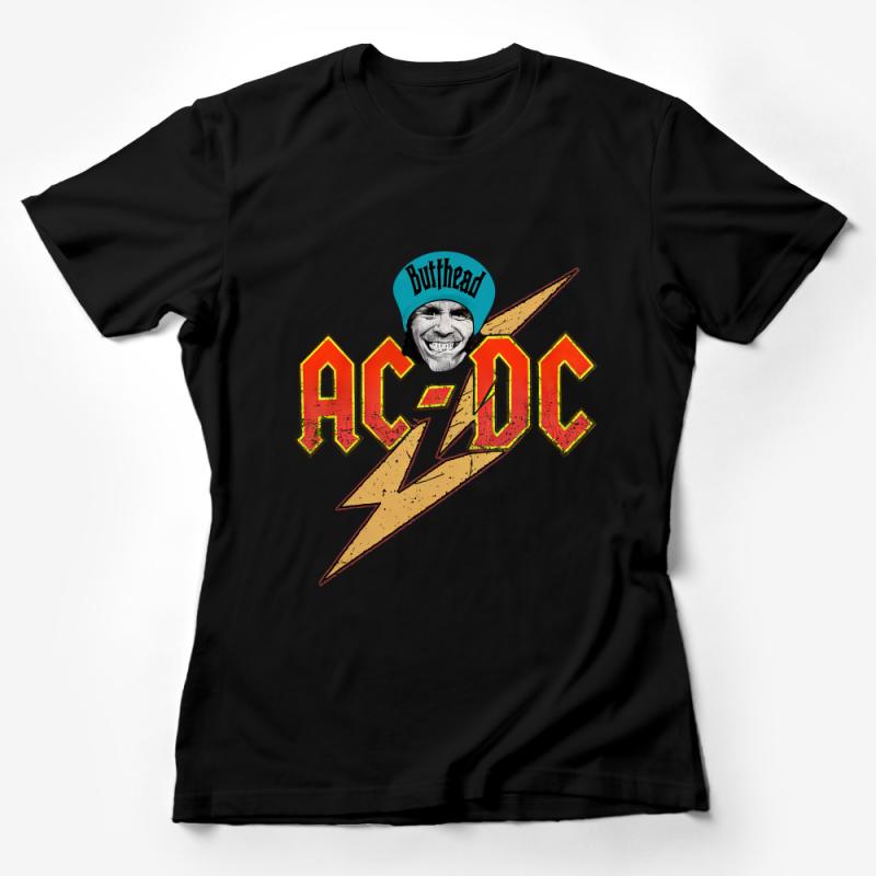 Vintage AC/DC Band T-Shirt, Classic Rock Music Tee, Butthead Graphic Print, Unisex Adult Apparel Female T-Shirt