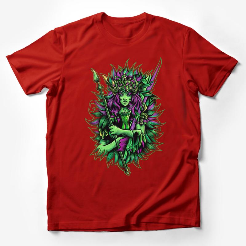 Mythical Forest Nymph T-Shirt, Fantasy Woodland Fairy Graphic Tee, Nature Spirit Enthusiast, Green Elven Warrior Shirt Male T-Shirt