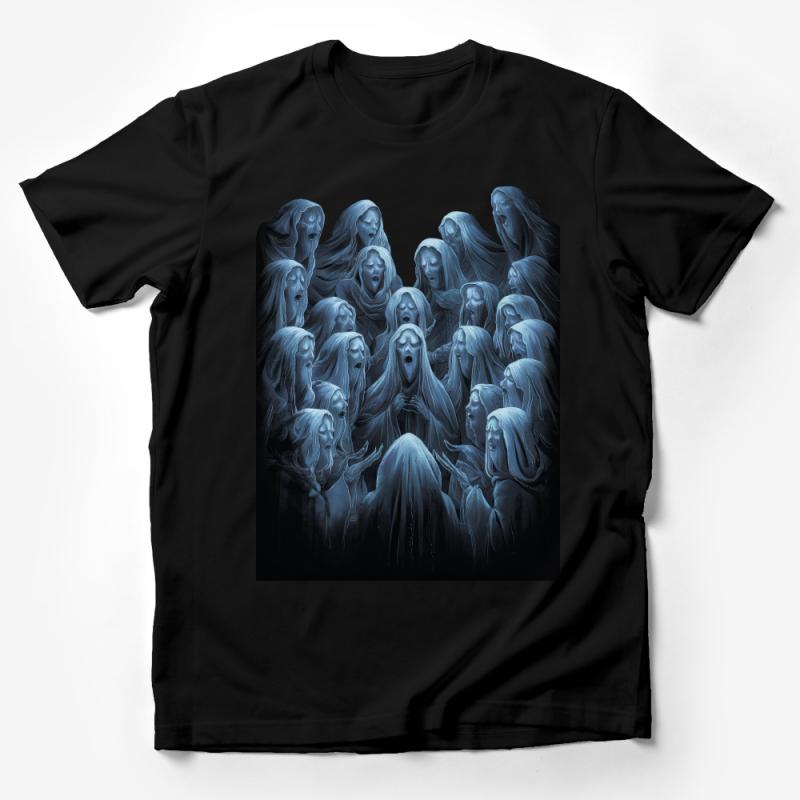 Gothic Choir T-Shirt, Haunting Melodies Graphic Tee, Unisex Cotton Shirt, Dark Fantasy Apparel, Unique Horror Art Clothing, Gift Idea Male T-Shirt