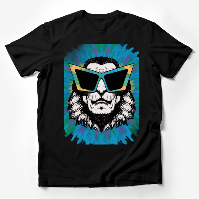 Funky Lion With Sunglasses T-Shirt, Cool Hipster Animal Graphic Tee, Unisex Street Style Shirt, Bold Fashion Top, Urban Jungle Wear Male T-Shirt