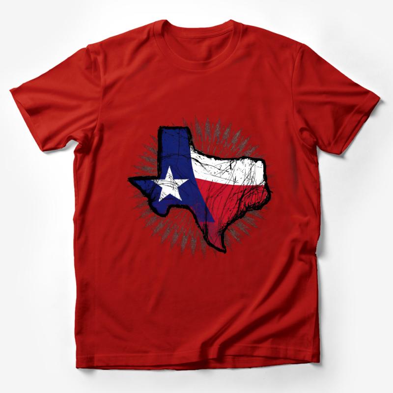 Texas Flag Map T-Shirt, Patriotic State Pride Tee, Distressed Texas Outline Unisex Shirt Male T-Shirt