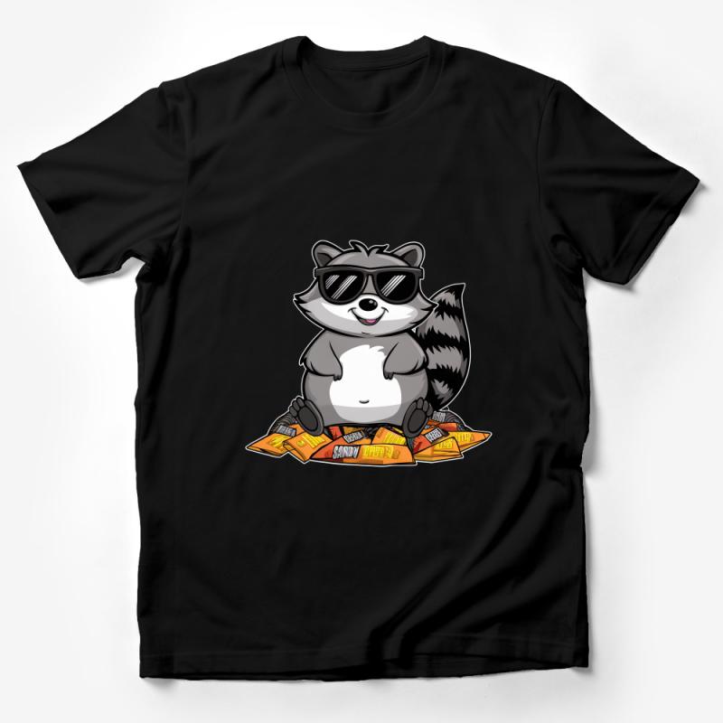 Cool Raccoon with Sunglasses Graphic Tee, Unisex Hipster Animal Shirt, Trendy Streetwear T-Shirt, Casual Urban Fashion Top Male T-Shirt