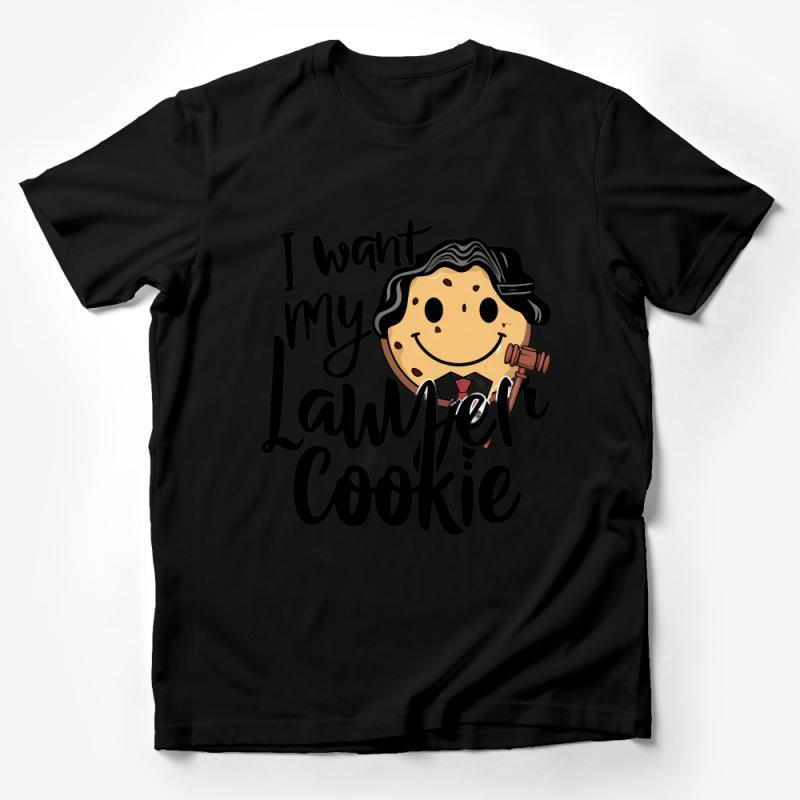 Funny Lawyer Cookie T-Shirt, I Want My Lawyer Cookie, Legal Profession Humor Tee, Attorney Gift, Law Student Apparel, Unisex Adult Clothing Male T-Shirt