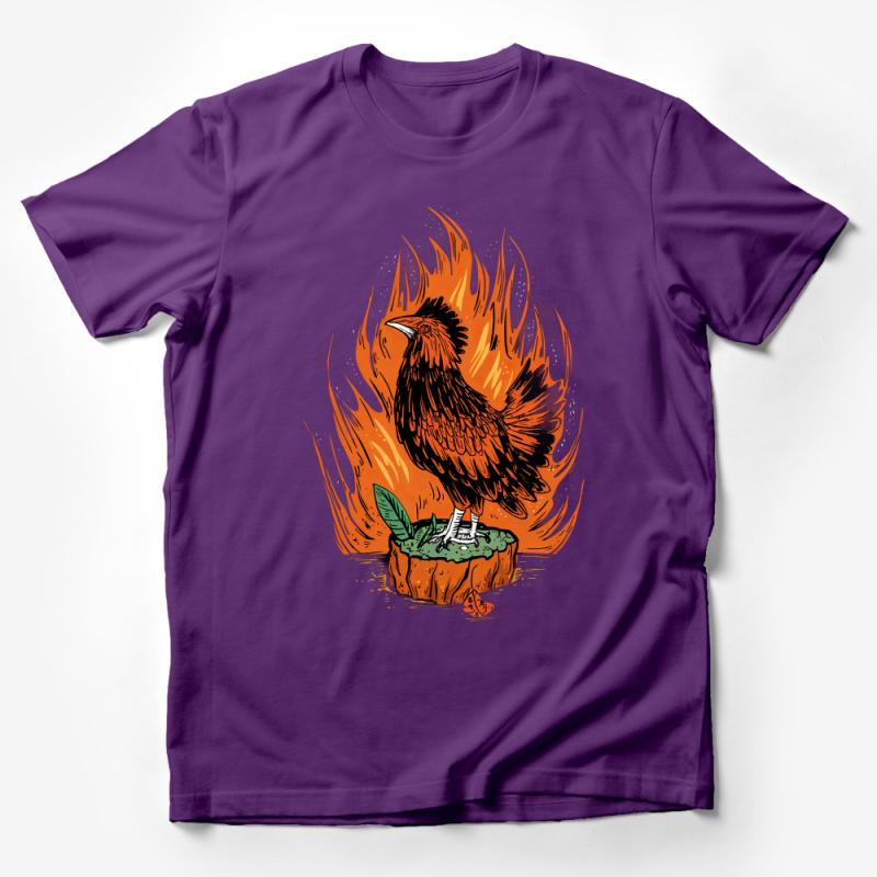 Phoenix Mythical Bird T-Shirt, Fire Phoenix Rising Graphic Tee, Unisex Artistic Cotton Shirt, Fantasy Creature Apparel Male T-Shirt