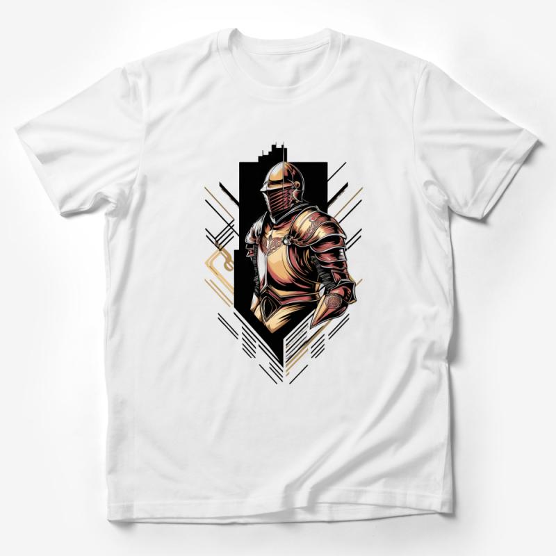 Vintage Knight Armor Graphic Tee, Medieval Warrior T-Shirt, Retro Style Shirt, Unique Men's Clothing, Gift for History Lovers Male T-Shirt