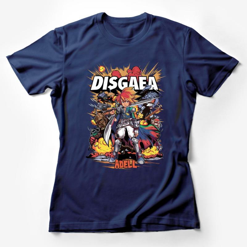 Disgaea Adell Fan Art T-Shirt, Anime Video Game Graphic Tee, Colorful RPG Character Shirt, Casual Gamer Apparel, Unisex Clothing Female T-Shirt