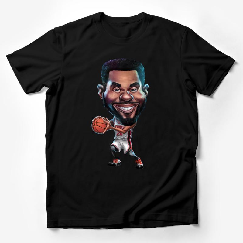 Funny Basketball Caricature T-Shirt, Sports Fan Gift, Unique Graphic Tee, Unisex Casual Shirt Male T-Shirt