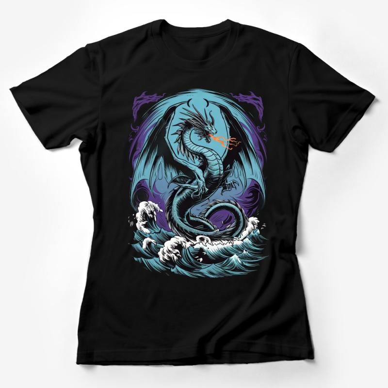 Fantasy Dragon Graphic Tee, Unisex Mythical Creature Art T-Shirt, Unique Dragon Lover Gift, Dungeon Delve Apparel Female T-Shirt