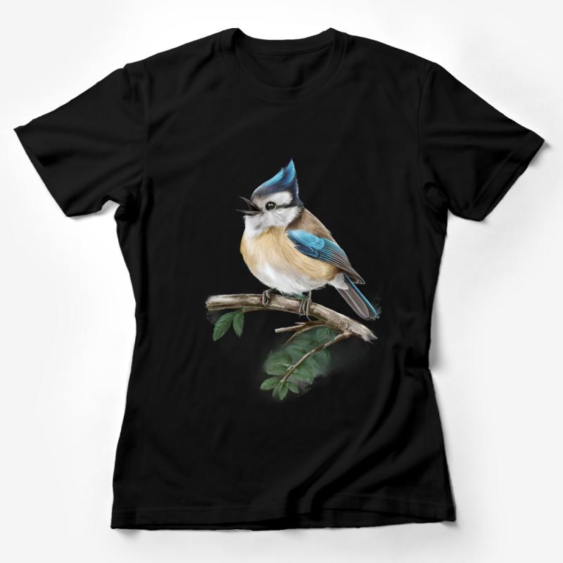 Whimsical Bird Illustration T-Shirt, Nature Inspired, Soft Cotton Tee, Artistic Bird Lover Gift Female T-Shirt