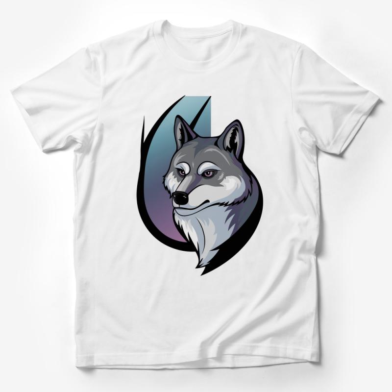 Graphic Wolf T-Shirt Unisex, Modern Wolf Face Tee, Animal Lover Shirt, Nature Inspired Casual Wear, Unique Graphic Tee, Gift for Wildlife Fans Male T-Shirt