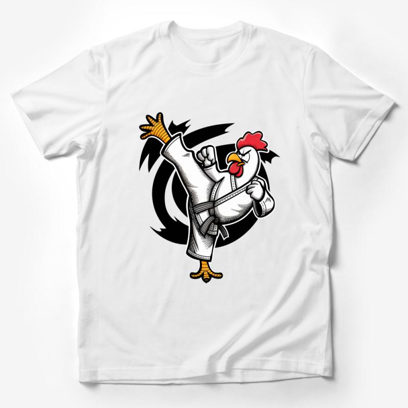 Funny Chicken Karate T-Shirt, Cool Martial Arts Bird Tee, Unique Animal Humor Graphic Shirt, Gift for Karate Lovers Male T-Shirt