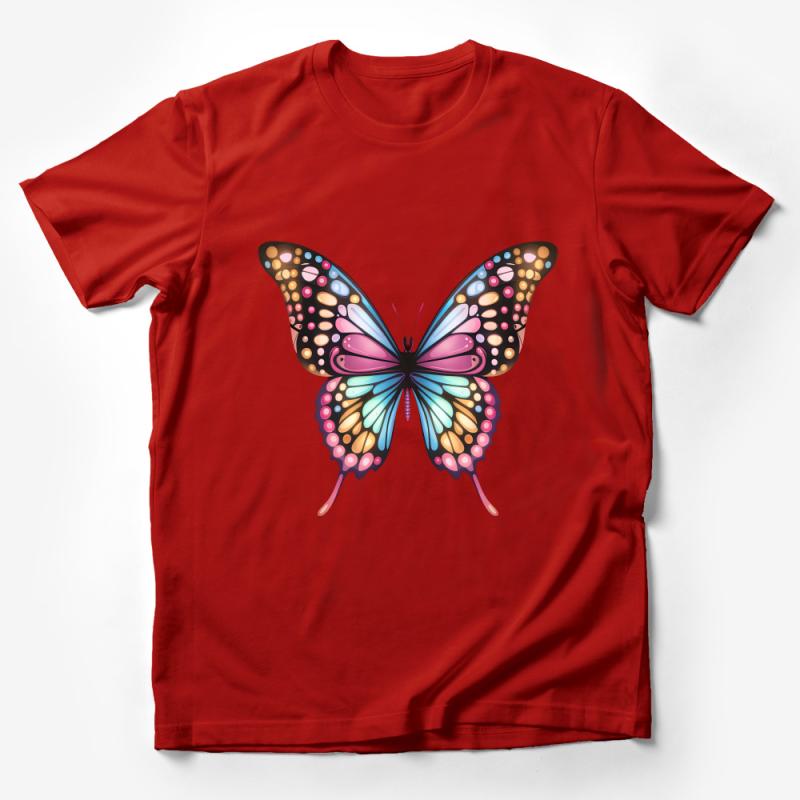 Colorful Butterfly Graphic Tee, Nature-Inspired Fashion, Unisex T-Shirt Design, Casual Wear Male T-Shirt