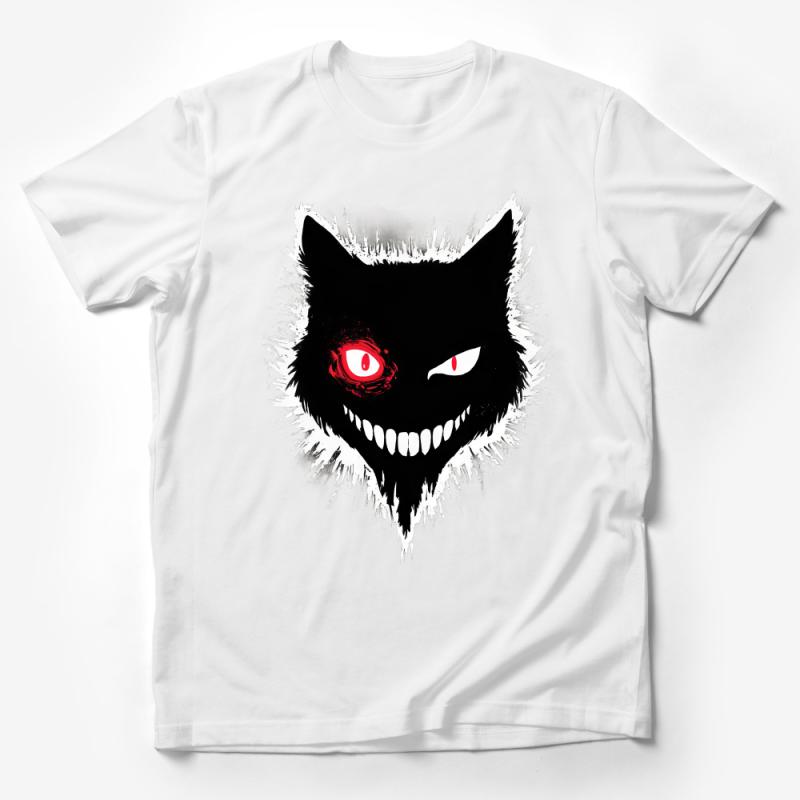 Men's Graphic Tee, Red Eye Monster Print, Black Unisex T-Shirt, Edgy Street Style, Unique Bold Design, Casual Clothing, Gift for Him Male T-Shirt