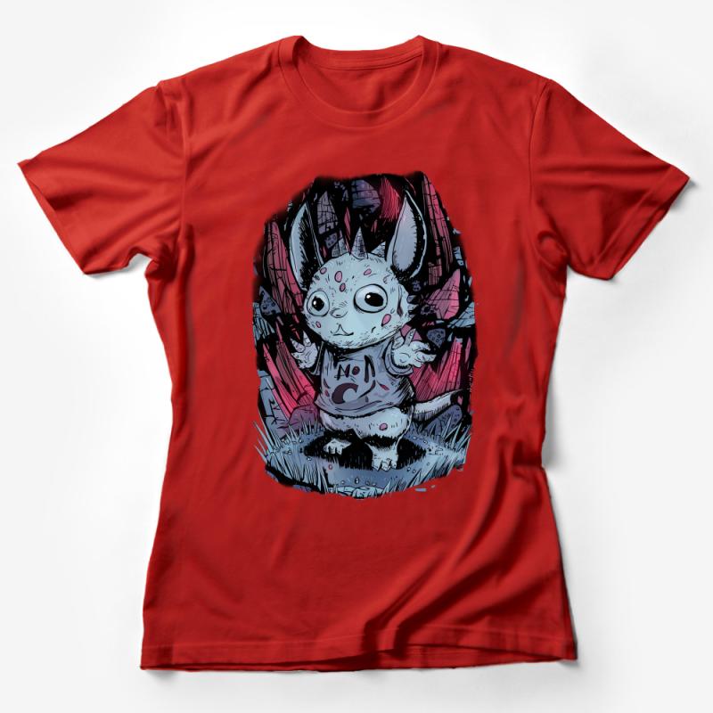 Cute Monster Cartoon T-Shirt, Funny Creature Graphic Tee, Unique Illustration Shirt, Casual Unisex Clothing, Artistic Apparel for All Ages Female T-Shirt