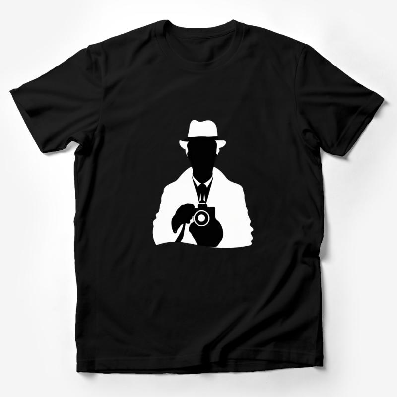 Vintage Camera Photographer Silhouette T-Shirt, Graphic Tee for Photography Enthusiast, Unisex Casual Wear Male T-Shirt