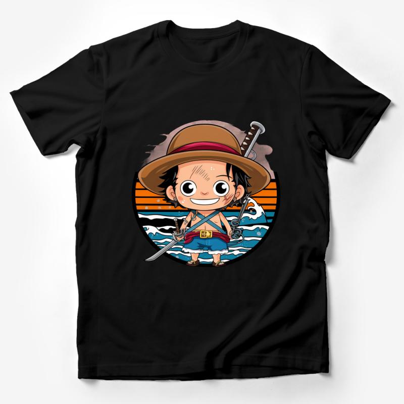 Adventure Anime Pirate Boy Cartoon Graphic T-Shirt - Kids and Adults Casual Wear Male T-Shirt