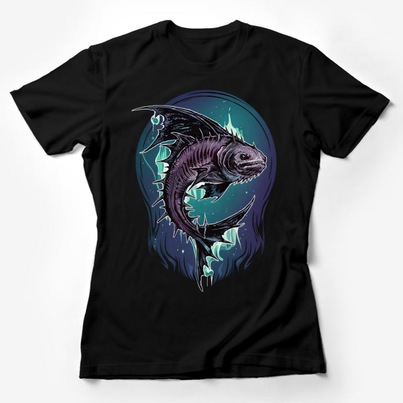 Men's Graphic T-Shirt with Unique Deep Sea Creature Design, Artistic Ocean Life Tee, Cool Marine Monster Shirt Female T-Shirt