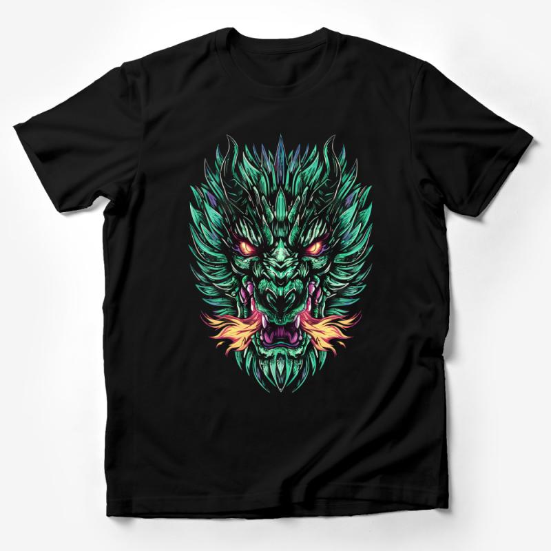 Men's Graphic Tee, Dragon Design T-Shirt, Urban Streetwear, Fiery Dragon Print, Casual Cool Clothing, Unique Illustration Shirt, Gift Male T-Shirt