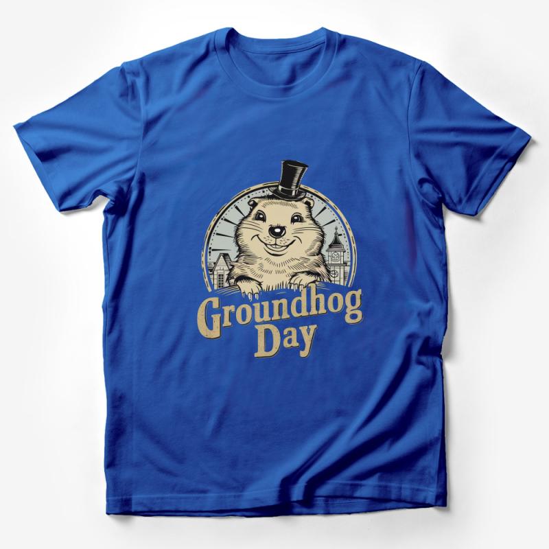 Groundhog Day T-Shirt, Vintage Style Woodchuck Tee, Unique Animal Lover Shirt, Celebratory Fun Event Apparel, Gift Idea Male T-Shirt