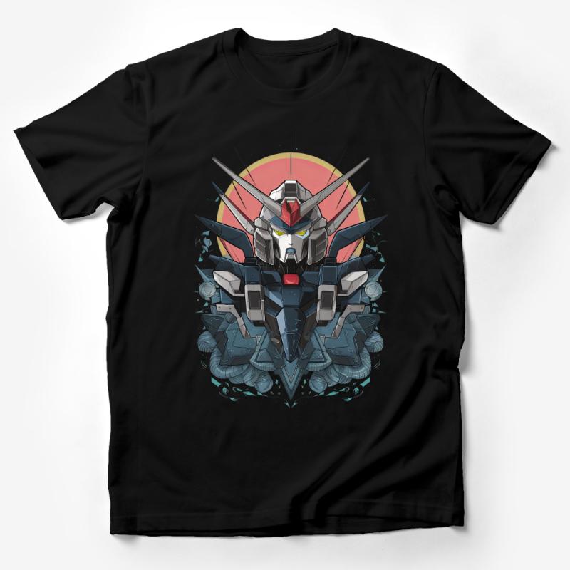 Unique Robot Warrior Graphic Tee, Cool Mecha Design T-Shirt, Sci-Fi Robot Illustration, Unisex Cotton Tee Male T-Shirt