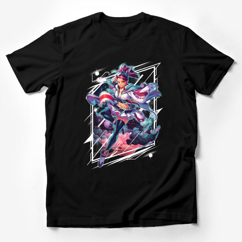 Women's Anime Inspired T-Shirt, Colorful Graphic Tee, Stylish Casual Wear, Unique Manga Character Design Top Male T-Shirt