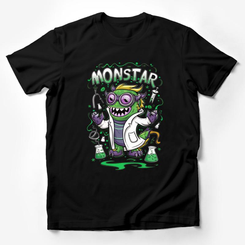 Funny Scientist Monster T-Shirt, Novelty Graphic Tee for Men and Women, Unique Creature Design, Casual Wear Male T-Shirt