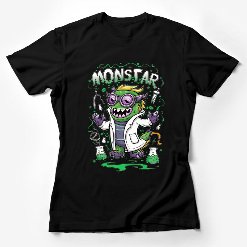 Funny Scientist Monster T-Shirt, Novelty Graphic Tee for Men and Women, Unique Creature Design, Casual Wear Female T-Shirt