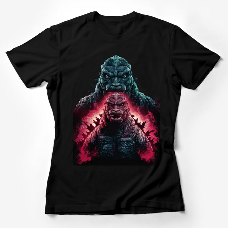 Men's Graphic Tee, Monster Battles Artwork, Vibrant Creature Design, Casual Streetwear, Unique Illustration T-Shirt, Gift for Gamers Female T-Shirt