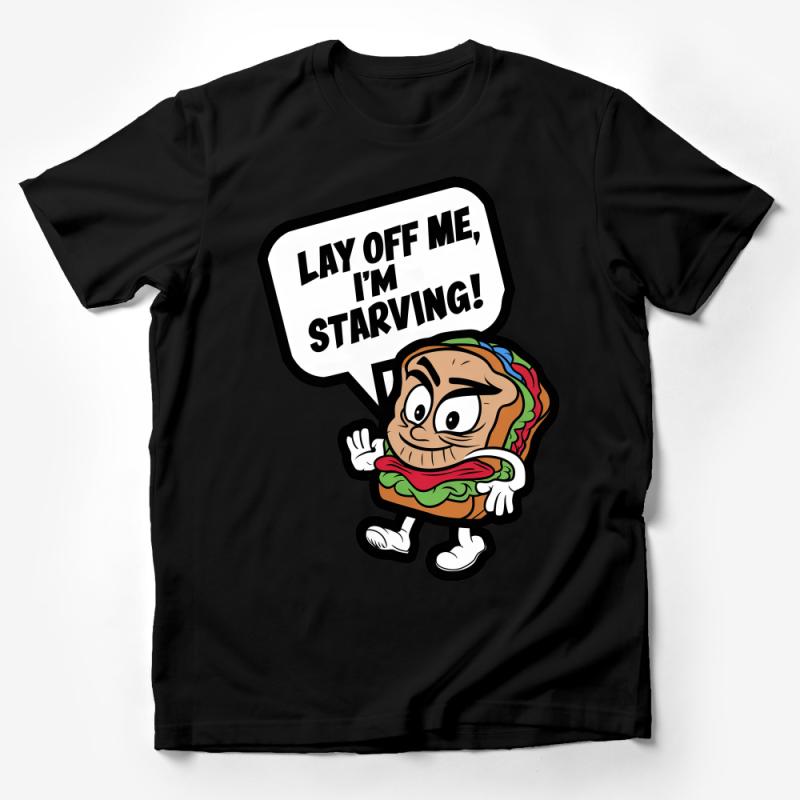 Funny Taco T-Shirt, Lay Off Me, I'm Starving Quote Tee, Graphic Food Humor Top, Unisex Clothing Gift, Casual Comfort Wear Male T-Shirt