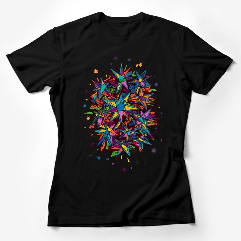 Vibrant Star Explosion Graphic T-Shirt, Colorful Unisex Tee, Artistic Streetwear, Casual Urban Fashion, Hipster Style Top, Gift for Teens Female T-Shirt