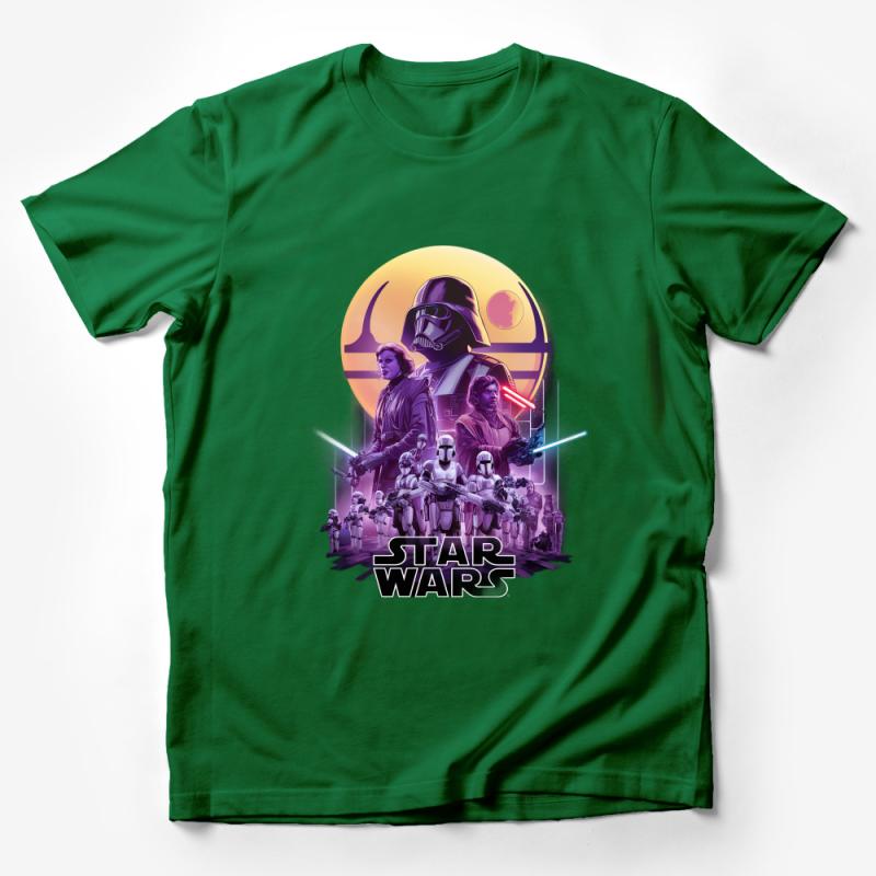 Star Wars Inspired Graphic Tee, Galactic Saga Characters T-Shirt, Sci-Fi Movie Fan Apparel Male T-Shirt