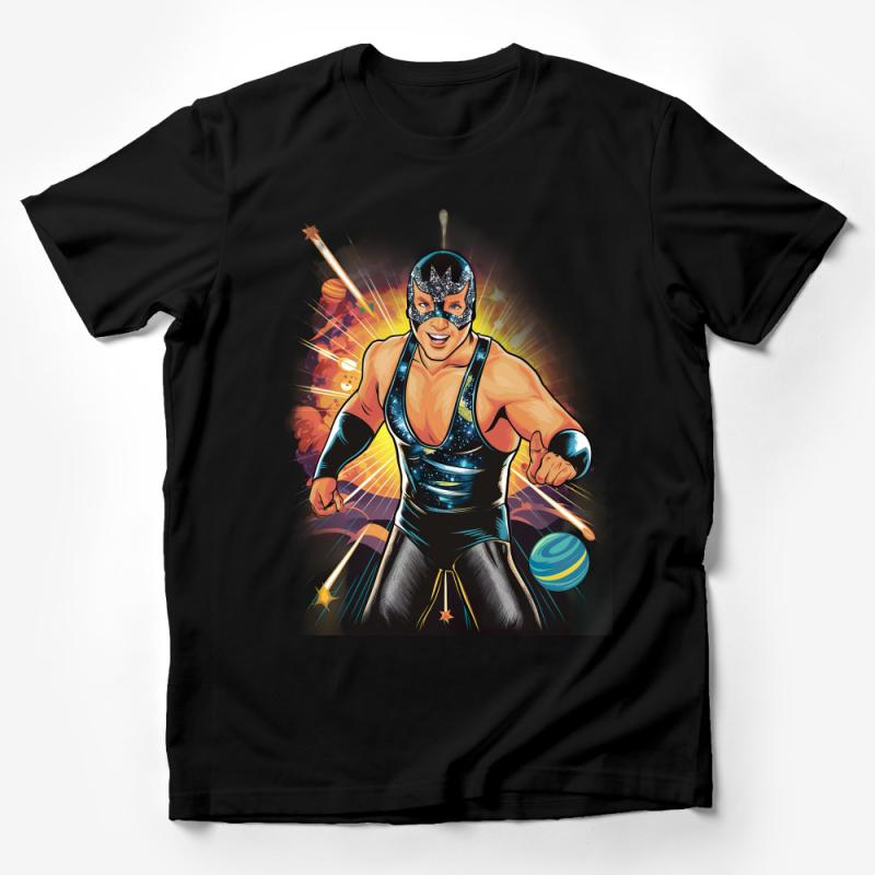 Vibrant Luchador T-Shirt, Mexican Wrestler Graphic Tee, Colorful Wrestling Shirt, Lucha Libre Fan Apparel, Unisex Tee Male T-Shirt