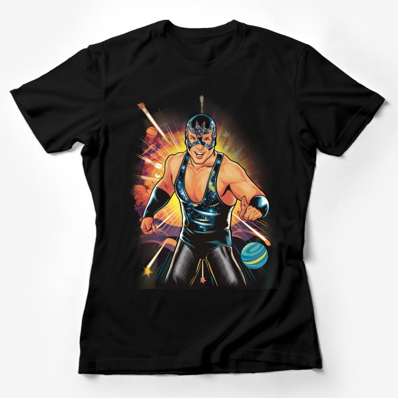 Vibrant Luchador T-Shirt, Mexican Wrestler Graphic Tee, Colorful Wrestling Shirt, Lucha Libre Fan Apparel, Unisex Tee Female T-Shirt