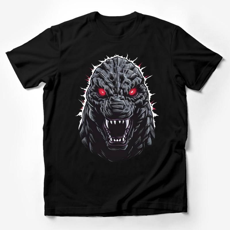 Men's Graphic Tee Red Eyed Beast Design, Angry Monster Face T-shirt, Unique Animal Illustration Shirt, Urban Style Streetwear Male T-Shirt