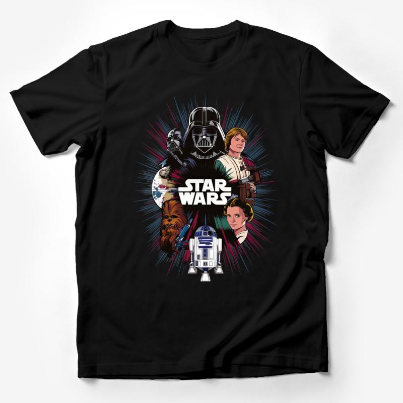 Star Wars Inspired Vintage Shirt, Classic Movie Characters Graphic Tee, Retro Sci-Fi Fan Apparel, Unisex Adult Clothing Male T-Shirt