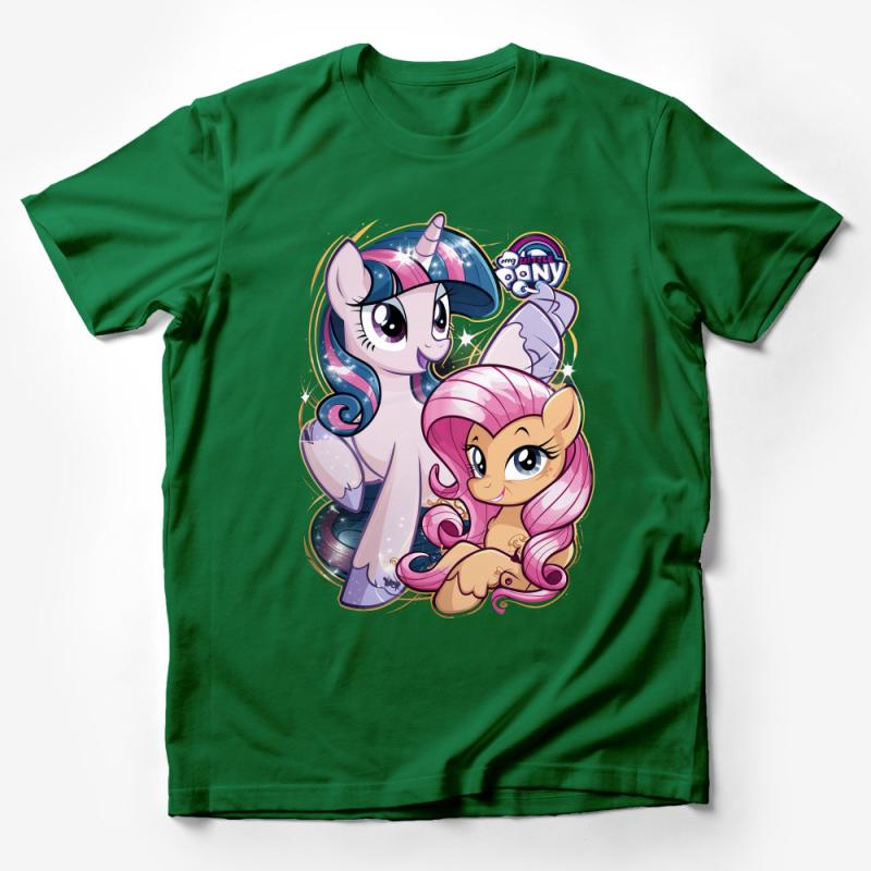 My Little Pony Friendship Magic T-Shirt, Cute Twilight Sparkle and Pinkie Pie Tee, Cartoon Fan Gift, Unisex Kids and Adult Sizes Male T-Shirt