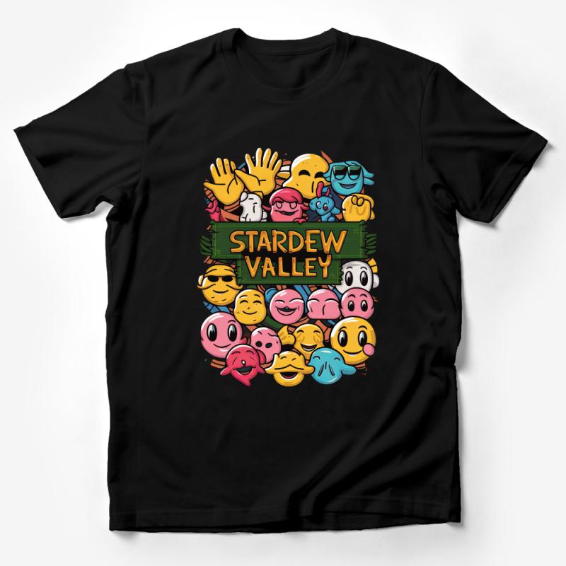 Stardew Valley Inspired Emoji T-Shirt, Colorful Gaming Graphic Tee, Casual Gamer Clothing, Unisex Emoji Design Tee Male T-Shirt