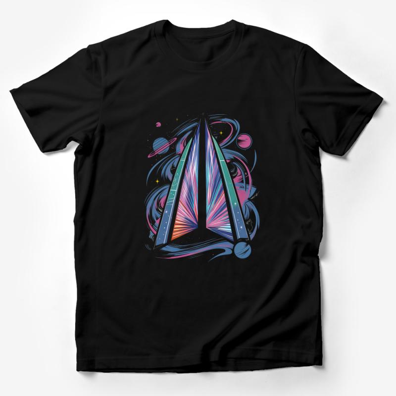 Abstract Sailboat T-Shirt, Colorful Nautical Graphic Tee, Artistic Sailing Boat Top, Unisex Casual Wear, Summer Ocean Apparel Male T-Shirt