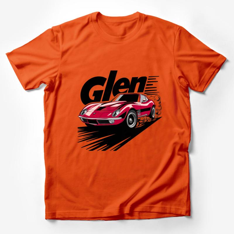 Vintage Red Sports Car Glen T-Shirt, Classic Automobile Tee, Men's Retro Racing Car Shirt, Car Enthusiast Gift Male T-Shirt