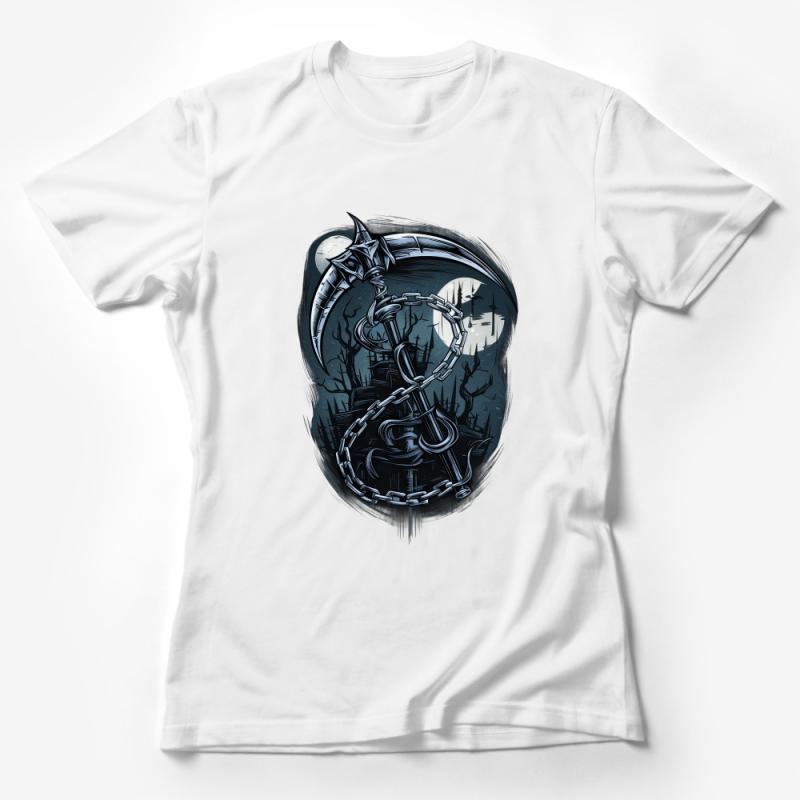 Men's Gothic Dragon T-Shirt, Dark Fantasy Chain Graphic Tee, Unique Creature Art, Comfortable Cotton Shirt, Casual Streetwear, Cool Design Female T-Shirt