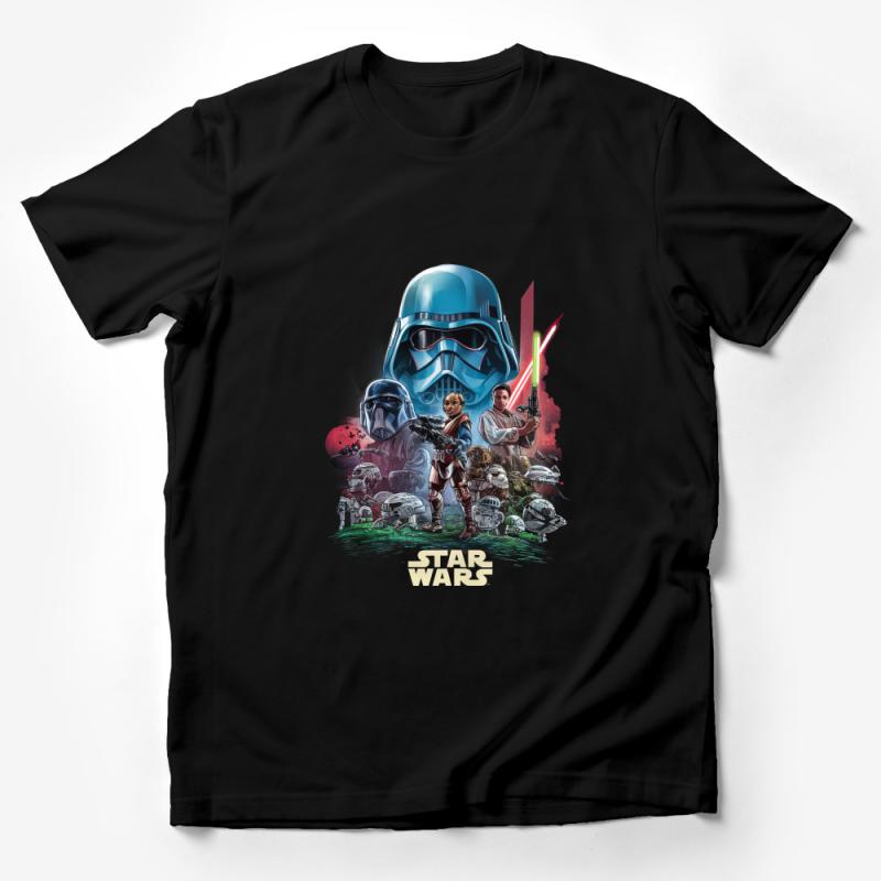 Unique Star Wars T-Shirt, Classic Movie Characters Graphic Tee, Unisex Sci-Fi Shirt Male T-Shirt