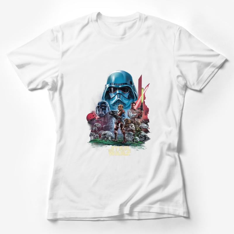 Unique Star Wars T-Shirt, Classic Movie Characters Graphic Tee, Unisex Sci-Fi Shirt Female T-Shirt